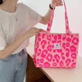 ピンク | キャンバストートバッグ ヒョウ柄 帆布鞄 | Miniministore