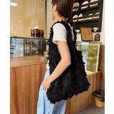 ブラック | フリンジトートバッグ折りたたみエコバッグ | SUNSHINE CLOSET