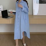 薄ブルー | シャツワンピース ロングシャツカーデ | Miniministore