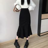 ブラック | マーメイドスカート秋冬 ロングスカート黒 | Miniministore