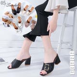 チャンキーヒール サンダル オープントゥ | Miniministore | 詳細画像1