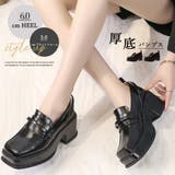 厚底パンプス 黒 レディース スクエアトゥ | Miniministore | 詳細画像1