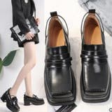 厚底パンプス 黒 レディース スクエアトゥ | Miniministore | 詳細画像2