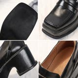 厚底パンプス 黒 レディース スクエアトゥ | Miniministore | 詳細画像3