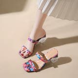 クリアヒールサンダル ダブルベルト 花柄 | Miniministore | 詳細画像14 