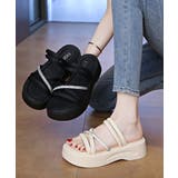 厚底サンダル クロスストラップ夏靴 軽量 | Miniministore | 詳細画像1