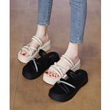 厚底サンダル クロスストラップ夏靴 軽量 | Miniministore | 詳細画像2