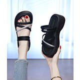 厚底サンダル クロスストラップ夏靴 軽量 | Miniministore | 詳細画像6