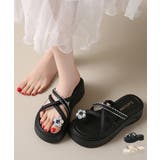 クロスストラップ厚底トングサンダル夏美脚 | Miniministore | 詳細画像1