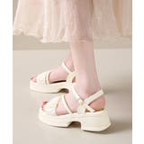 厚底サンダル 太ヒールフリルサンダル美脚 | Miniministore | 詳細画像12