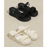 厚底ストラップサンダル美脚ウェッジソール | Miniministore | 詳細画像15 