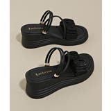 厚底ストラップサンダル美脚ウェッジソール | Miniministore | 詳細画像17 