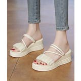 厚底ストラップサンダル美脚ウェッジソール | Miniministore | 詳細画像3 