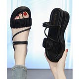 厚底ストラップサンダル美脚ウェッジソール | Miniministore | 詳細画像7 