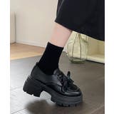 チェックリボン厚底ローファーレースアップ | Miniministore | 詳細画像13 