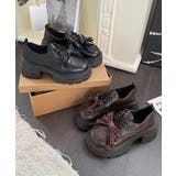 チェックリボン厚底ローファーレースアップ | Miniministore | 詳細画像20 