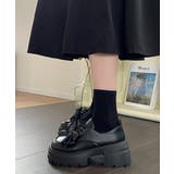 チェックリボン厚底ローファーレースアップ | Miniministore | 詳細画像3 