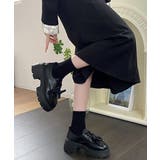 チェックリボン厚底ローファーレースアップ | Miniministore | 詳細画像6 
