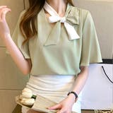 ボウタイブラウスフレア袖レディース 無地 | Miniministore | 詳細画像11
