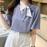 ボウタイブラウスフレア袖レディース 無地 | Miniministore | 詳細画像8