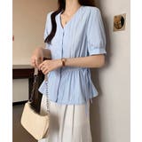 ドロストシャツブラウス パール付夏服半袖 | Miniministore | 詳細画像11