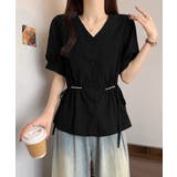 ドロストシャツブラウス パール付夏服半袖 | Miniministore | 詳細画像2