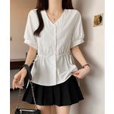 ドロストシャツブラウス パール付夏服半袖 | Miniministore | 詳細画像6