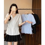 ドロストシャツブラウス パール付夏服半袖 | Miniministore | 詳細画像8