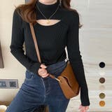 ニットトップス 胸開き プチハイネック | Miniministore | 詳細画像1 