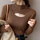 ニットトップス 胸開き プチハイネック | Miniministore | 詳細画像4 