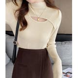 ニットトップス 胸開き プチハイネック | Miniministore | 詳細画像6 