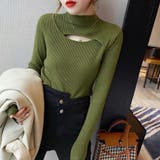 ニットトップス 胸開き プチハイネック | Miniministore | 詳細画像8 
