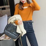 ニットトップス 胸開き プチハイネック | Miniministore | 詳細画像9 