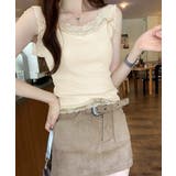 ベージュ | レースタンクトップ リブインナー 薄手 | Miniministore