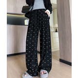 ブラック | 薄手スウェットパンツ 韓国風ワイドパンツ | Miniministore