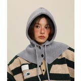 グレー | フード付きニットマフラー韓国風バラクラバ | Miniministore