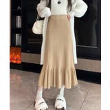 B（ロング丈）*ベージュ | ニットスカート 無地スカート 2type | Miniministore
