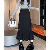 B（ロング丈）*ブラック | ニットスカート 無地スカート 2type | Miniministore