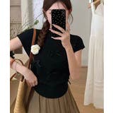 ブラック | リボン付きリブニット プチハイネック夏服 | SUNSHINE CLOSET