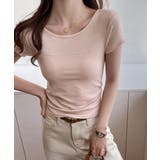 ピンク | リブTシャツ 異素材切り替えカットソー | Miniministore