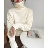 オフホワイト | タートルネックリブニット トップス秋冬服 | SUNSHINE CLOSET
