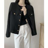 ブラック | ツイード風 ジャケット レディース韓国風 | Miniministore