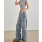 ワイドデニムパンツ ハイウエストジーンズ | Miniministore | 詳細画像7