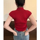 リボン付きリブニット プチハイネック夏服 | Miniministore | 詳細画像13