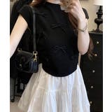 リボン付きリブニット プチハイネック夏服 | Miniministore | 詳細画像2
