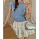 リボン付きリブニット プチハイネック夏服 | Miniministore | 詳細画像7