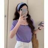 スクエアネック サマーニット トップス | Miniministore | 詳細画像11