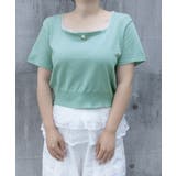 スクエアネック サマーニット トップス | Miniministore | 詳細画像14
