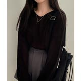 透け感ニットトップス Vネック 長袖春服 | Miniministore | 詳細画像7 