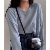 透け感ニットトップス Vネック 長袖春服 | Miniministore | 詳細画像8 